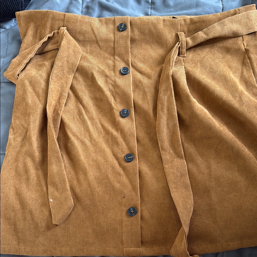 SHEIN Tan Wrap Mini Skirt with Tie Front